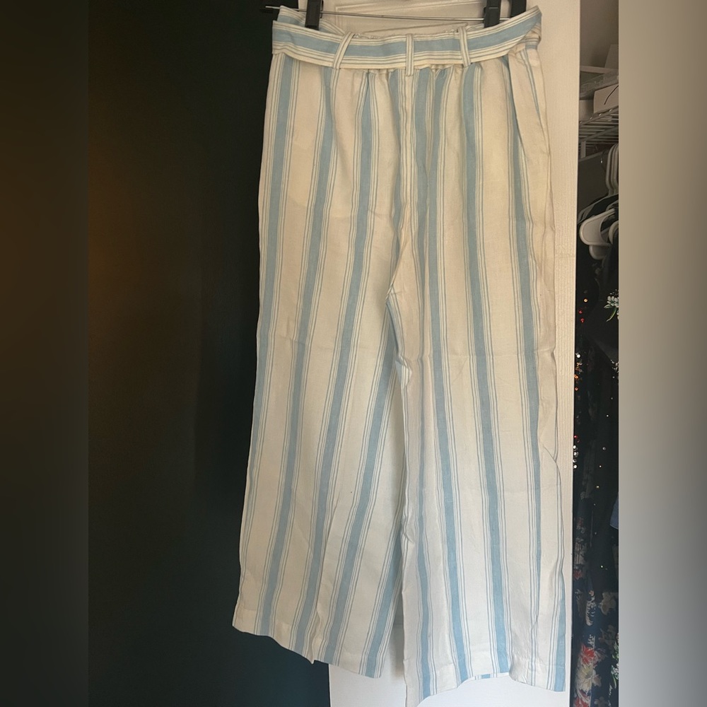 Frame linen striped pants